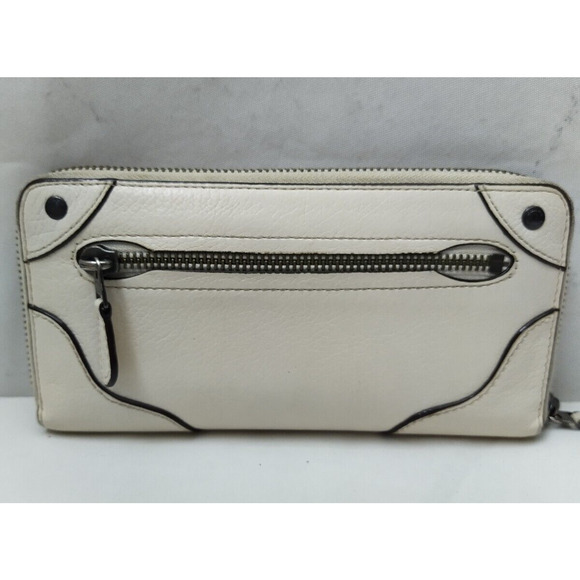 Coach Mickie Off-white Pebbled Leather Double Handle Zipper Tote Bag With Wallet - Picture 14 of 16